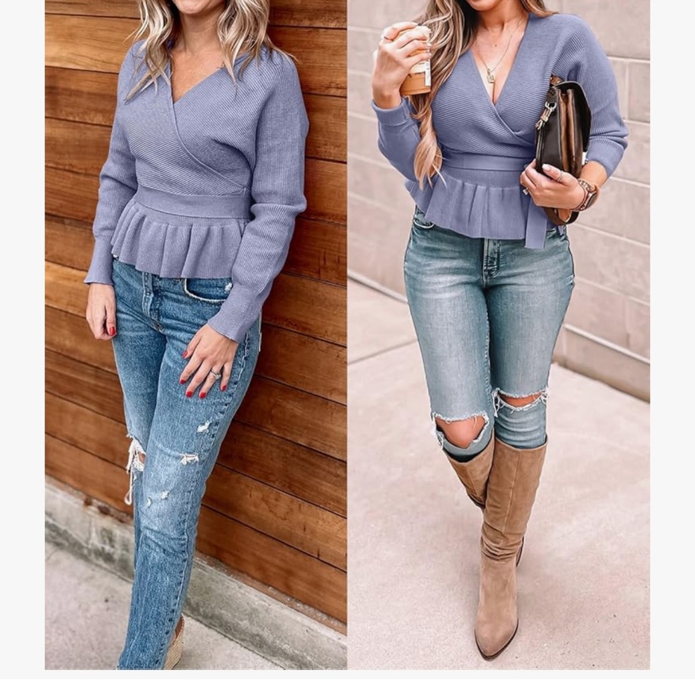 Amazon Women's V-Neck Sweater in Light Purple